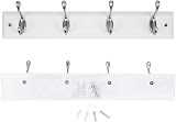 DOKEHOM 4-Satin Nickel Hooks on White Board Wall Mounted Coat Rack view 5