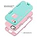 ULAK iPhone SE Case,iPhone 5S Case, iPhone 5 Case, Knox Armor Heavy Duty Shockproof Sport Rugged Drop Resistant Dustproof Protective Case Cover for Apple iPhone 5 5S SE-(Mint Green+Rose Gold)
