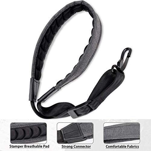 Gold Happy Saxophone Neck Strap with Comfortable Soft-Padded, Adjustable Harness Belt and Metal Hook for Tenor Alto Sax and Clarinets Obo