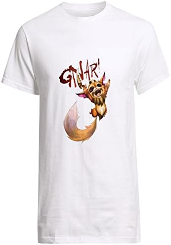 League of Legends Champion Gnar Kid Shirt Custom Fruit of the Loom T-shirt (L)