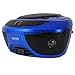 Jensen CD-475B Portable Sport Stereo Boombox CD Player with AM/FM Radio and Aux Line-in & Headphone Jack (Blue)