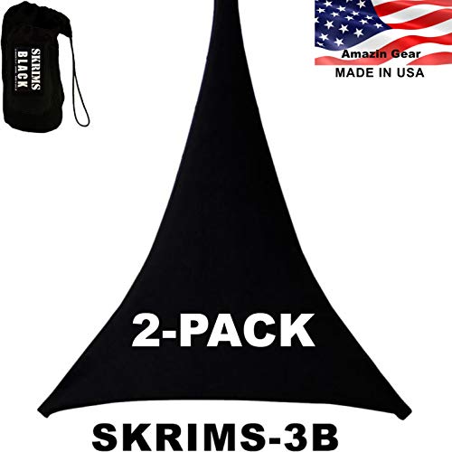 SKRIMS Professional Speaker Stand Covers Premium 4Way Stretch Black