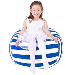 Stuffed Animal Storage Bean Bag Chair, Bean Bag Cover for Organizing Kid’s Room – Fits a Lot of Stuffed Animals, Large…