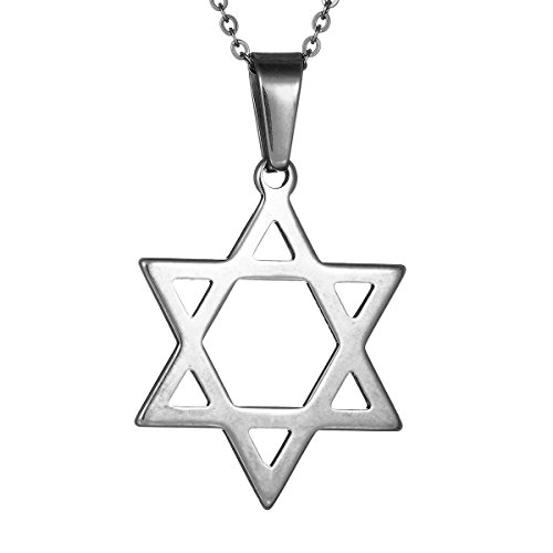 Godyce Jewish Star of David Pendant Necklace Women Men Hexagram Stainless Steel - Jewelry
