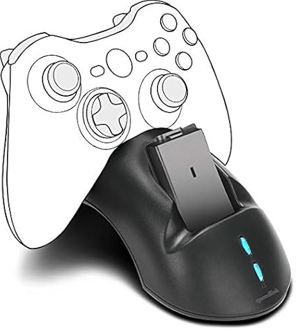 Speedlink BRIDGE USB Charging System - Ladestation inkl. Akkus für Xbox 360 Gamepads (Ladezeit: ca. 1 h - LED Statusanzeigen 