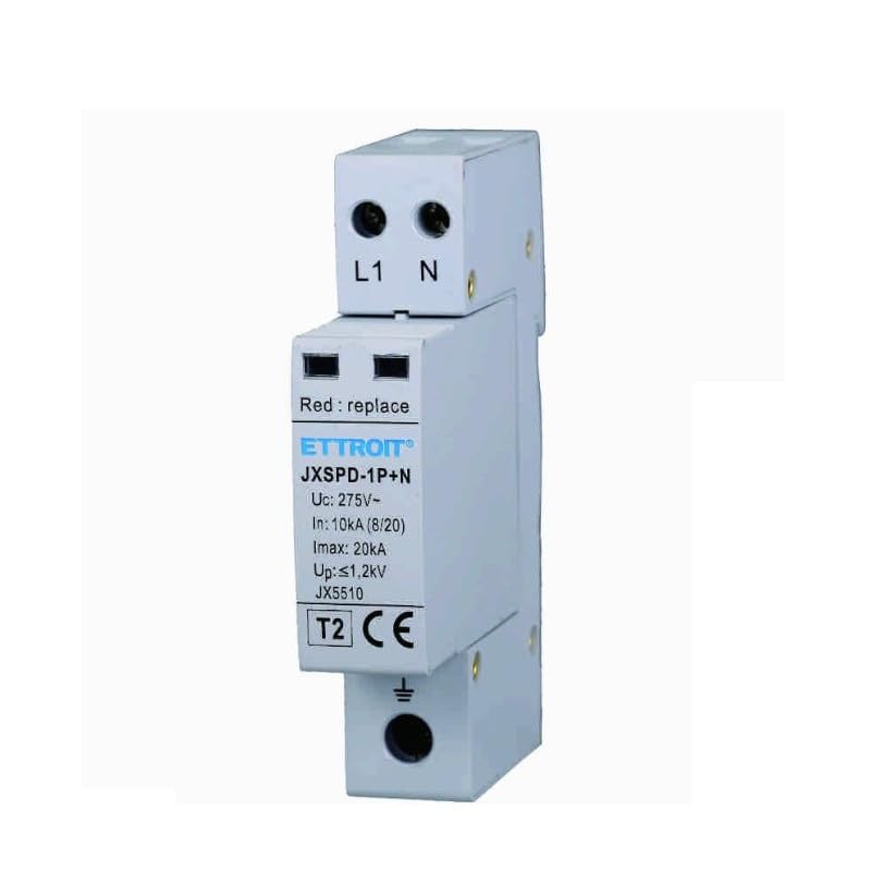 ETTROIT Overvoltage Limiter Discharge 1 Module Type T2 1P+N 10KA-20KA SPD Limiting for DIN Bar