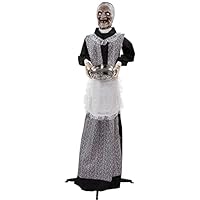 Haunted Hill Farm 61-in. Emma The Animated Zombie Housemaid Holding a Tray | Indoor or Covered Outdoor Halloween Decoration | Battery Operated | Festive Holiday Decor | HHLADY-7FLSA, Multicolor Haunted Hill Farm 61-in. Emma The Animated Zombie Housemaid Holding a Tray | Indoor or Covered Outdoor Halloween Decoration | Battery Operated | Festive Holiday Decor | HHLADY-7FLSA, Multicolor