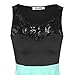 SUNNOW Womens Summer Sleeveless Lace Top Short Skater Pleated Dress Party Mini Dress (M)