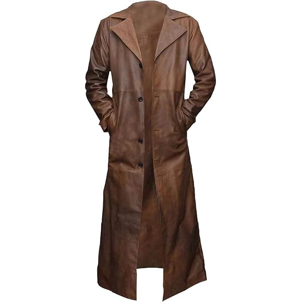 Manteau Long En Cuir Daim Véritable Style Western - Homme - Fabriqué Main - Toutes Tailles