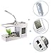 ALZERO USB Desktop Aquarium Fish Tank, Mini Fish Small Fry Tank Aquarium with LED Clock for Office Home Decor (White)thumb 2