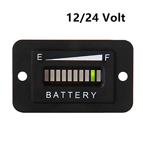Aimila 12V 24V LED Battery Indicator Meter Gauge Charge Discharge Testers for Lead-acid Battery Golf Cart Club Car