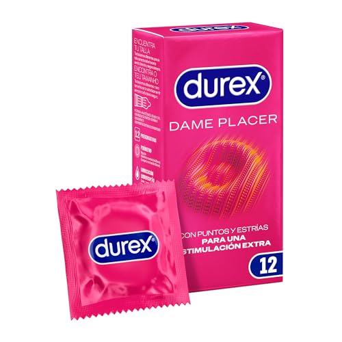 Preservativos Dame Placer, Con Puntos y Estrías para una Estimulación Extra, 12 condones