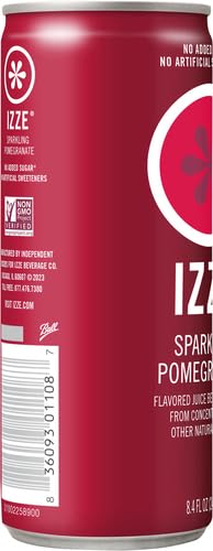 IZZE SPARKLING JUICE, POMEGRANATE, 8.4 OZ CAN