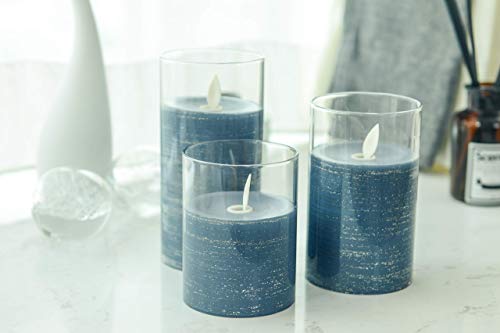 image for Iovin Flameless Candles 3 Pack Set Drip-Less Real Wax Glass Effect Inc