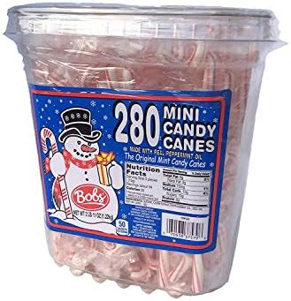 Bobs Red & White Mini Peppermint Candy Canes, 280Count Tub, 43 oz - pack of 3