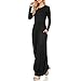 Idingding Long Maxi Dress, Womens Long Sleeve Plain Pockets Pleated Tunic Loose Swing Casual Dress