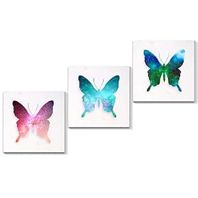3 Panel Beautiful Butterfly Pictures Home Wall for...
