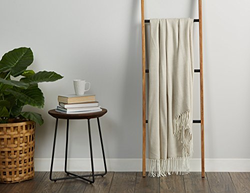 Structube Woven Throw Blanket for Bed Or Couch. 59 x 49 Inches - Armonia (Grey)