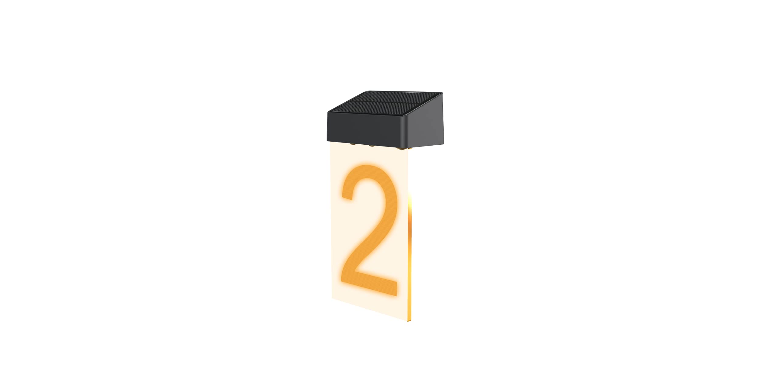 OPASOLAR Solar House Number Door Sign Light, Address Numbers Letters, Address Boards Outdoor Home Indicator Lights, Wall Mounted LED Sign Light for Home, Property Apartment, Building, Apartment (2)