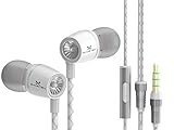 Wired 3.5MM Headphones Earphones, Ghostek® Turbine Series Wired In-Ear Earbuds Stereo Headset | HD Sound | Built-In Microphone & Controls | Hands-Free | iPhone, Galaxy, iPad, iPod, Tablet (White)