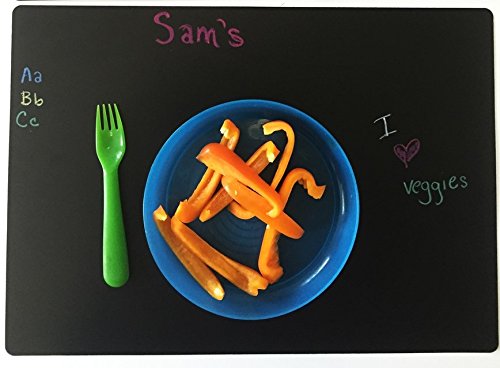 Imagination Starters Reusable Washable 12" x 17" Flexi-mat Chalkboard Placemats- Draw, Color, Doodle - Set of 4 - Thumbnail 4