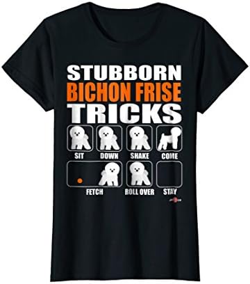 Womens Bichon Frise Apparel | Stubborn Bichon Frise Tricks Large Black