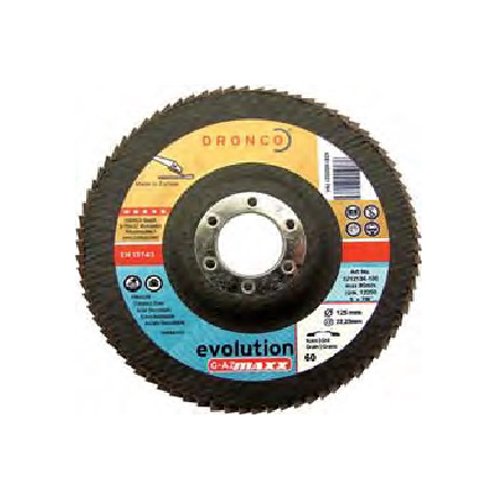 DRONCO g-az Maxx Abrasive Flap Disc Zirconium, 115 mm x 40 grit, 10 Pieces
