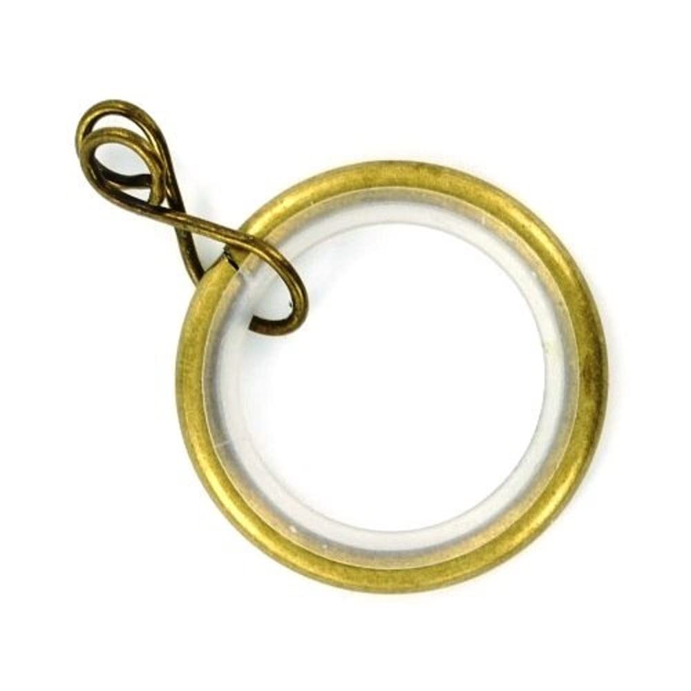 Merriway BH05509 (24 Pcs) Silent Running Curtain Drapery Pole Rod Ring Loose Eye Antique Brass Inner Dimension 32mm - Pack of 24 Pieces