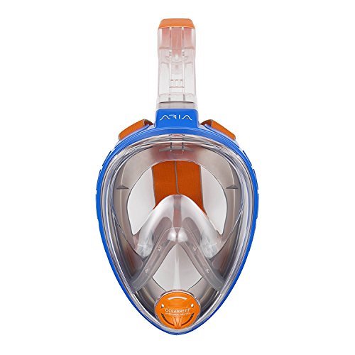 Ocean Reef Aria Full Face Snorkel Mask (Blue, Extra Small) (Certified Refurbished)