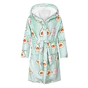 JinBei Badjas Kinderkamerjas Superzachte Nachtkleding met Capuchon Voor Jongens Meisjes, Kinder Badjas Unisex Fleece…