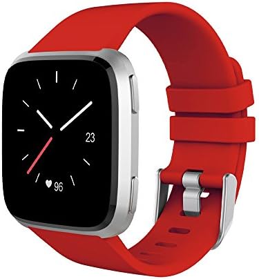 Greatwelly for Fitbit Versa Bands Women Men,Replacement Wristbands for Fitbit Versa, Accessory Strap for Fitbit Smartwatch, Small Large Different Colors (Red, Small (5.5''-7.1''))