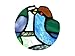 Stained Glass Window Panels Sun Catcher Honey Love Birds, 8