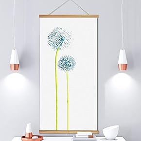 Hanging Poster Wooden Framed Beautiful Flowers Theme Home Wall Canvas Prints Ready to Hang - 18"x36"