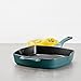 Ayesha Curry Cast Iron Square Griddle Pan/Grill with Pouring Spouts, Small, Twilight Teal