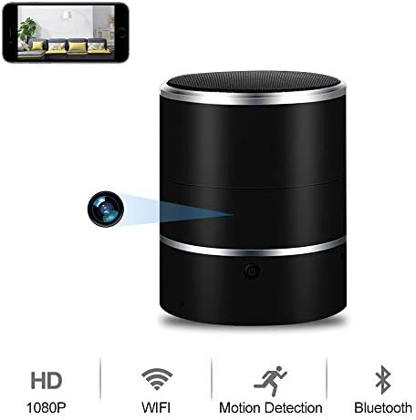 Mini WiFi Camera, UYIKOO HD 1080P Hidden Camera 180° Rotatable Lens Wireless Bluetooth Speaker Camera with Motion Detection Support Android/IOS Remote View,128G Loop Record, HD Audio and Enhanced Bass