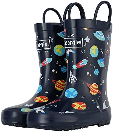 Toddler Rain Boots for Kids - CasaMiel Unisex Kids Rain Boots for Boys and Girls, Handmade Natural Rubber Rain Boots for Children Botas Para Niños