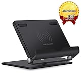 QI Fast Wireless Charger Stand,Venroii Wireless Charging Holder Stand Aluminum Multi-Angle Universal Phone and Tablet Stand QI Wireless Charging Stand for iPhone 8 X Plus Samsung Galaxy S8, S8 Plus