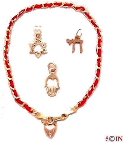 RED KABBALAH NEW AGE SPIRITUAL BENDEL STRING CHAI - ANCIENT HEBREW (KAMIAH SEGULAH) AMULETTE AMULET GOOD LUCK BLESSING PROTECTS AND GUARDS FROM HARM & EVIL EYE