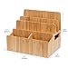 MobileVision Bamboo Charging Station Stand & Multi Device Organizer Charging Dock w/Extension Compartments for Desktop Storage use w/Smartphones/Tablets & Includes 5-USB Port Charger