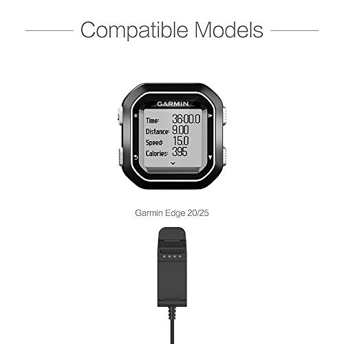 TUSITA Charger for Garmin Edge 20 / Edge 25 GPS - USB Charging Cable Clip Cradle 100cm - Bike Computer Accessories