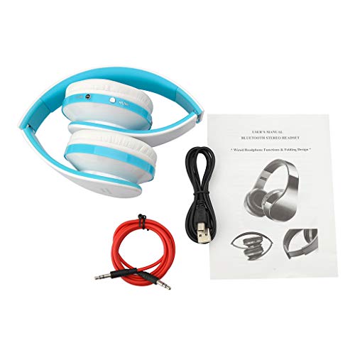 YJYdada Kubite Collapsible with MIC Foldable DJ Headphones 3.5mm Wired Game Earphones (Blue)