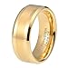 iTungsten 6mm 8mm Gold Tungsten Rings for Men Women Wedding Bands Beveled Edges Comfort Fit