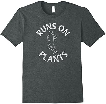 Mens Runs on Plants Shirt for men Medium Dark Heather