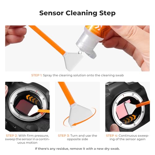 K&F CONCEPT 25 in 1 Camera Cleaning Kit with Pen, Blower, Cleaning Cloth, Liquid, 24MM Full Frame Sensor Cleaner, Brush for DSLR Camera Lens, Phone