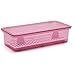 AIYoo Flatware Tray Organizer Kitchen Utensil Holder With Lid And Drainer Flatware Chests - Plastic Kitchen Cutlery Drawer Organizer Storage Container - Dust-proof Silverware Trays Pink