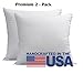 Deluxe Home Euro Pillows 26x26 Set of 2 Square Pillow Inserts for Decorative Bed Pillow Shams - Hypoallergenic, Down Alternative Fill - Crafted in The USA Basics (2 Pack)
