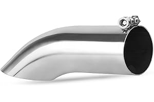 AUTOSAVER88 2.25 Inch Inlet Exhaust Tip, 2.25" Inlet 2.25" Outlet 9" Overall Length Stainless Steel Turn Down Exhaust Tail Tip for 2 1/4 Inch Outside Diameter Tailpipe, Chrome-Plated, Bolt On