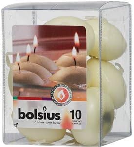 Wedding Favor Centerpieces Ivory/ Cream / Offwhite Floating Candles in Gift Box Burn Time up to 5 Hours SET of 10