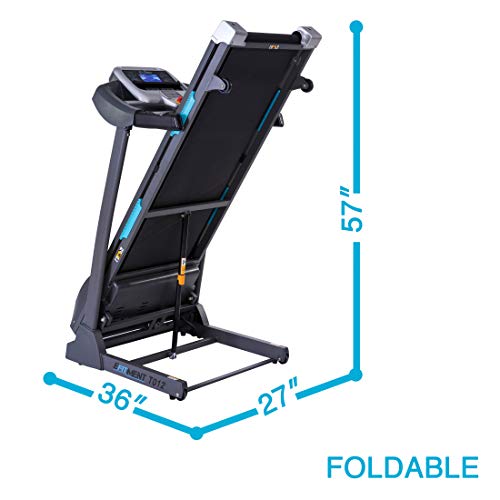 EFITMENT Auto Incline Bluetooth Electric Treadmill Machine w/Speakers & Folding for Running, Jogging, Walking, 220 LB Max Weight, LCD & Pulse Monitor, Ipad/Tablet Holder - T012