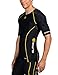 Skins A200 Men's Short Sleeve Compression Top, Small, Black/Yellow